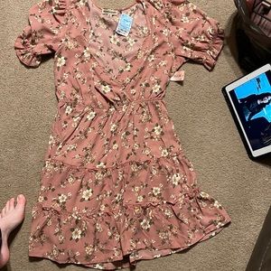 Pink floral XL dress